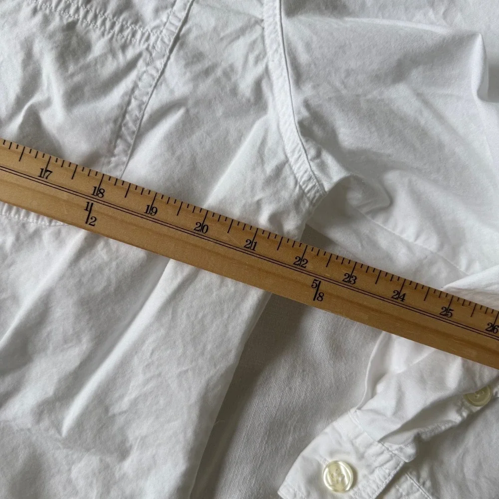 90's Lizsport White Cotton Button Down Long Sleeve Shirt Pocket Size L - Picture 6 of 7